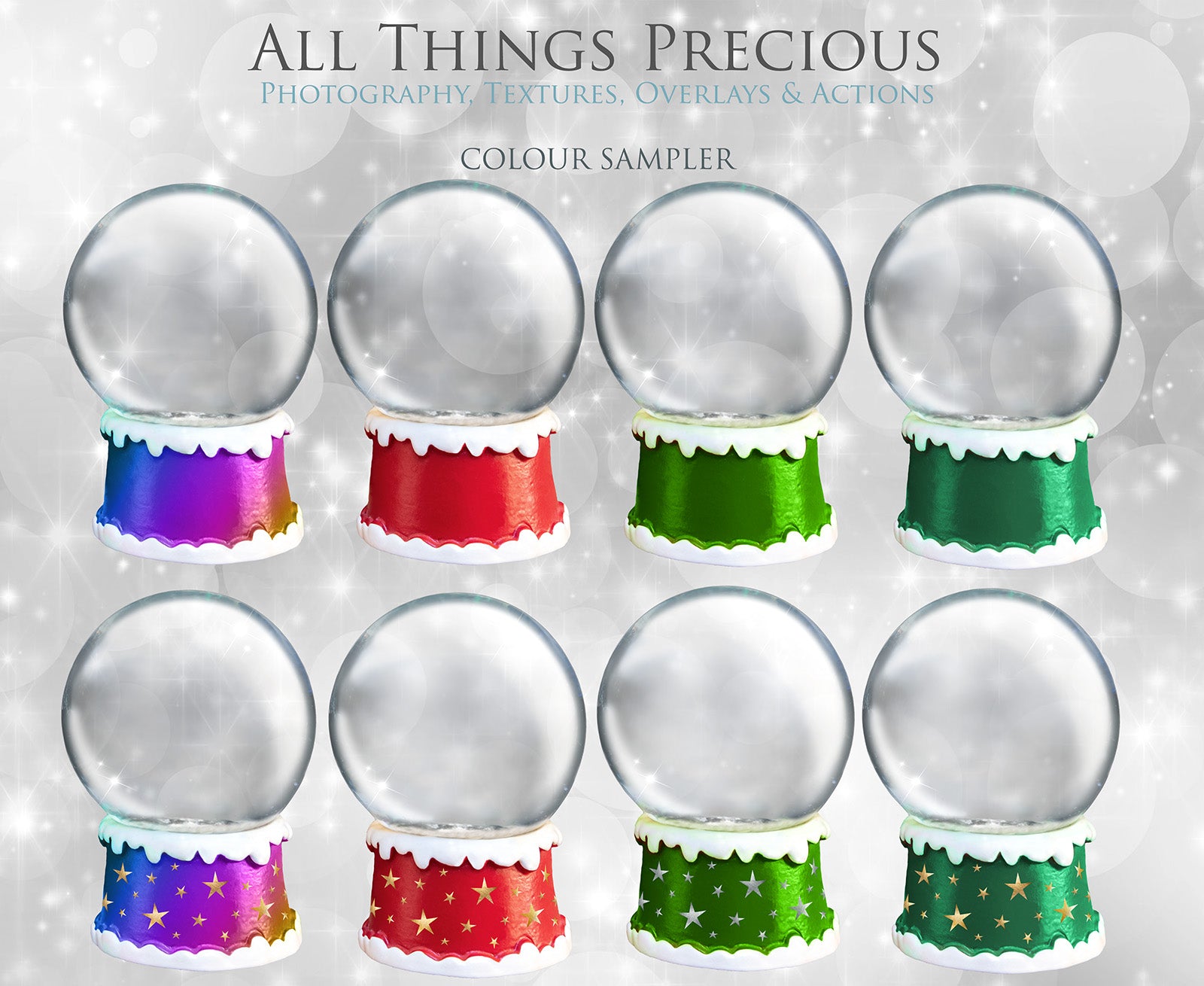 Digital Snow Globe Clipart with snow Overlays and a PSD Template included in the set.The globe is transparent, perfect to add your own images and retain the snow globe effect. Photoshop Photography Background. Printable, Editable for Christmas with Frozen Winter Theme. Glass graphic effects. ATP Textures